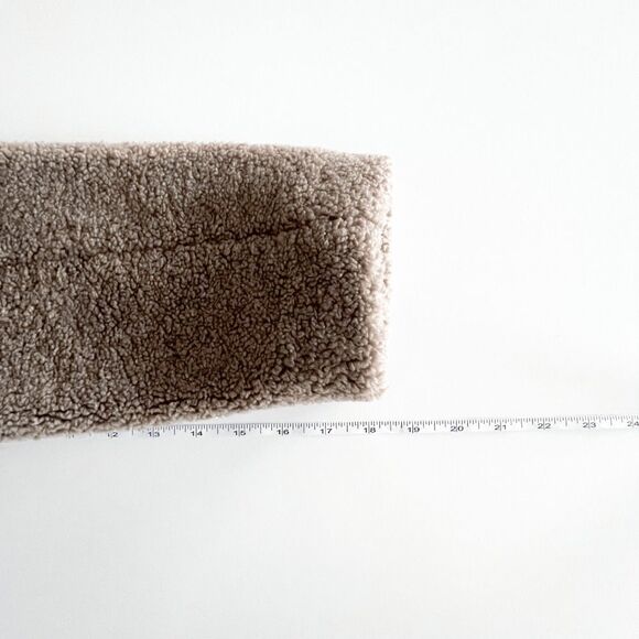 Banana Republic Women's Longline Sherpa Teddy Jacket Single Button Brown Large - Picture 4 of 6